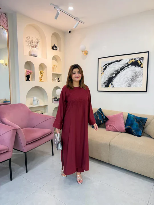 Afrozeh Maroon 2pc - Image 2