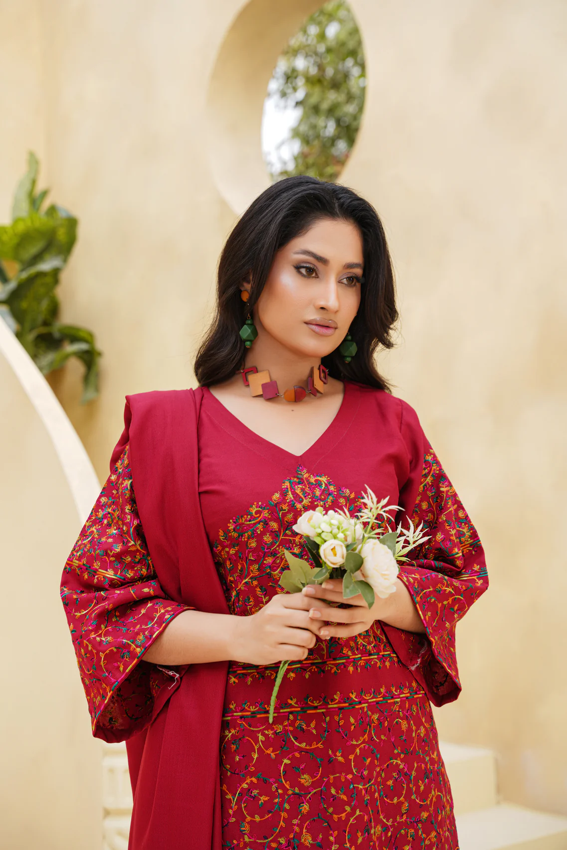 Gulaal 3PC Maroon - Image 6