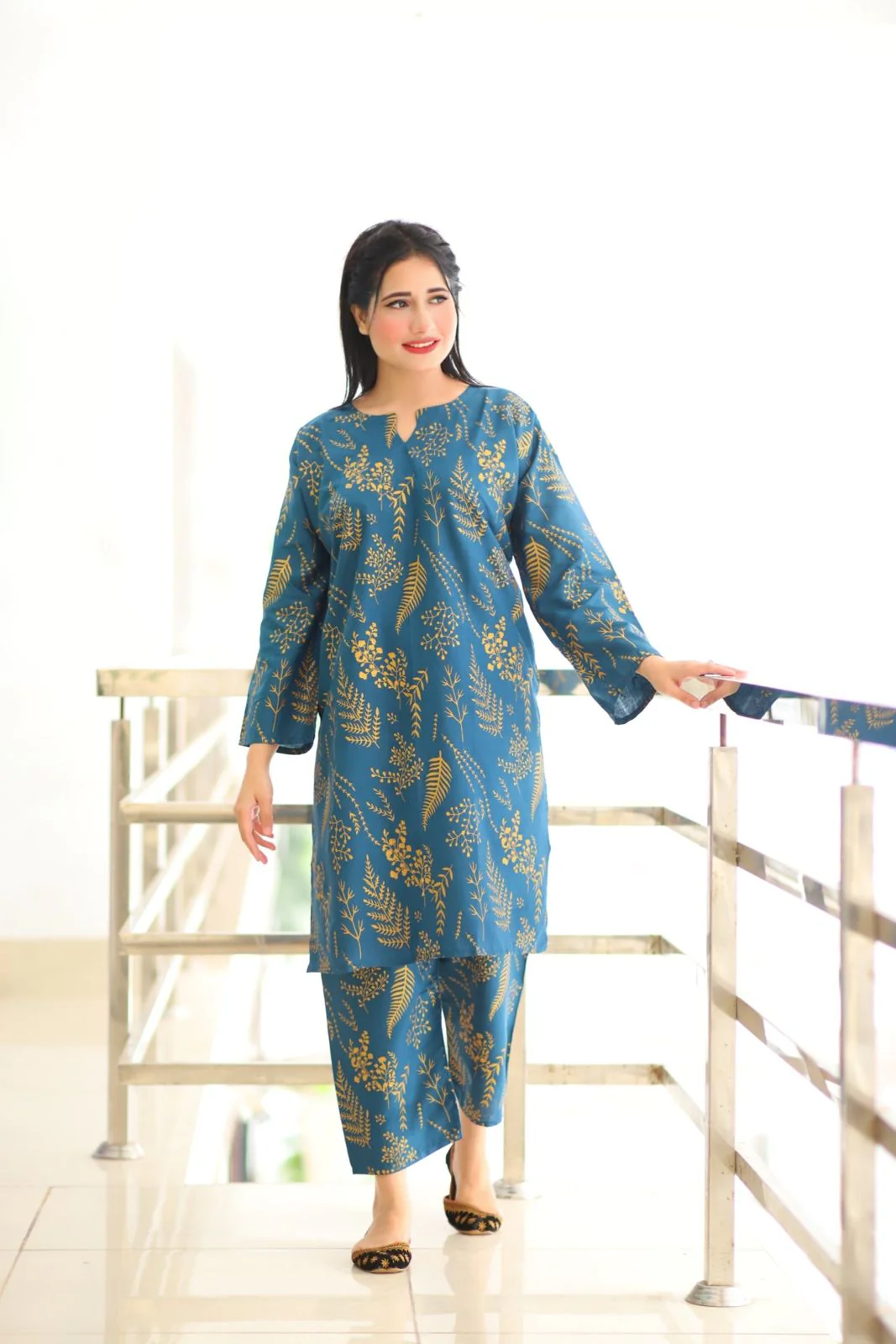 FLORA LEAF PRINT 2PCS STITCHED - Image 7